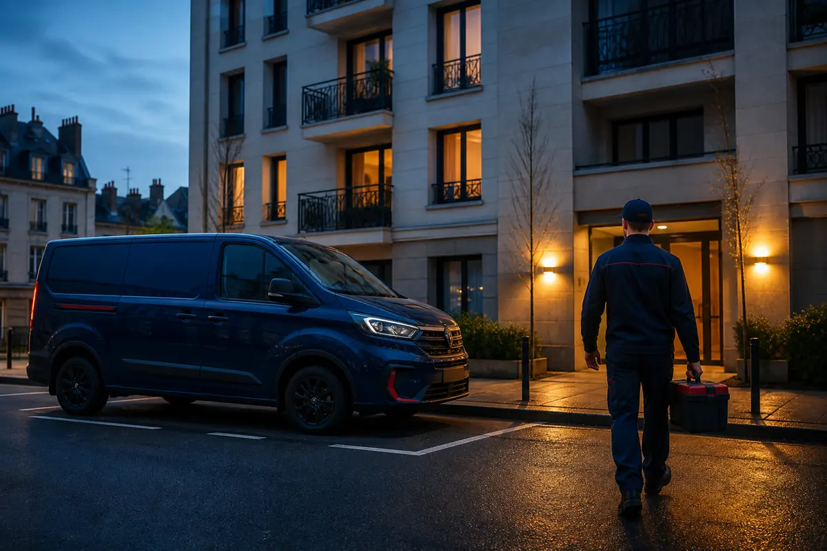 Véhicule et technicien RAPID'PRO prêts à intervenir en dépannage à Nantes