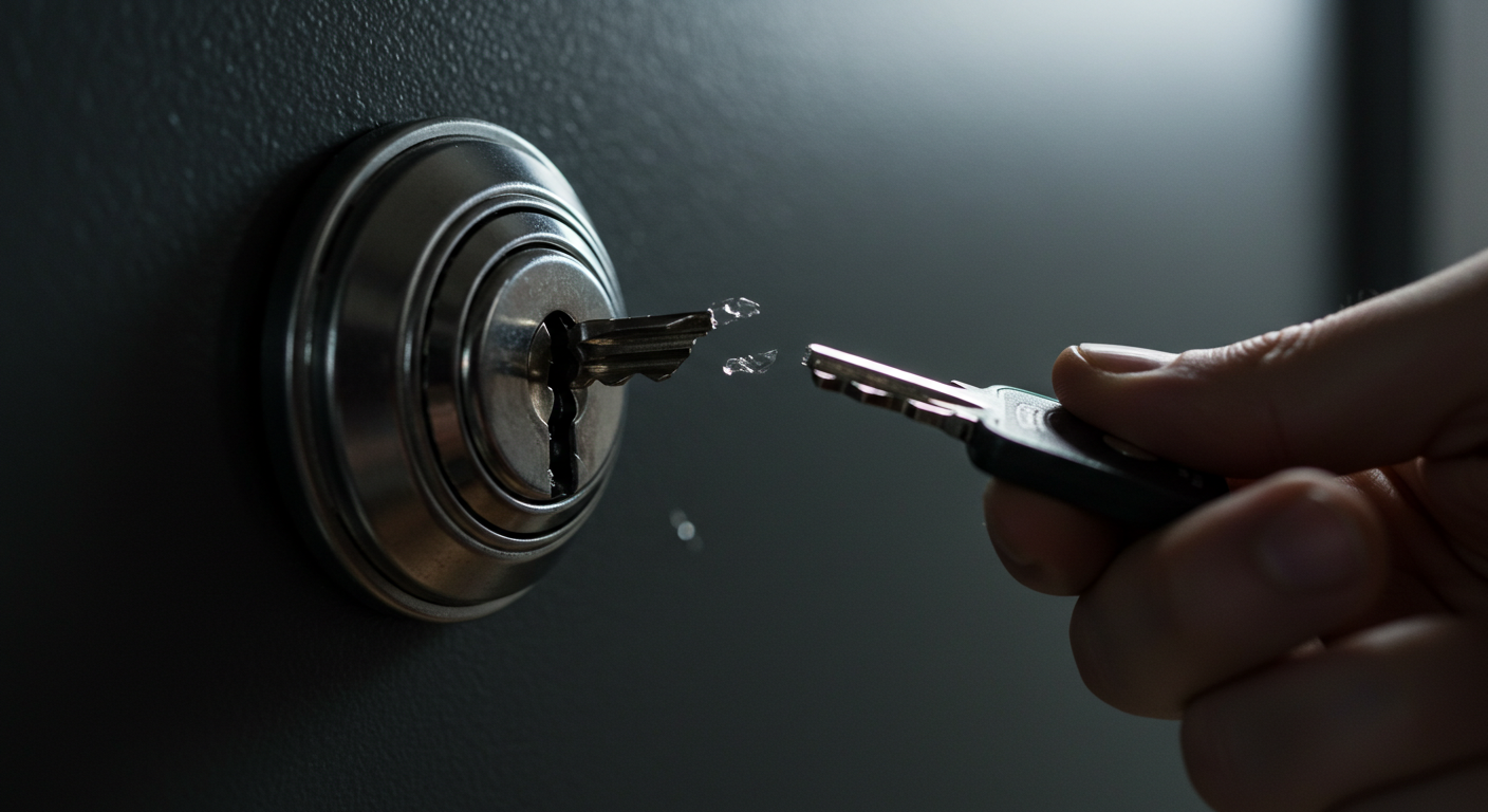 Une personne regardant sa porte d'entrée en pleine nuit.